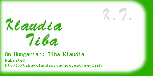 klaudia tiba business card